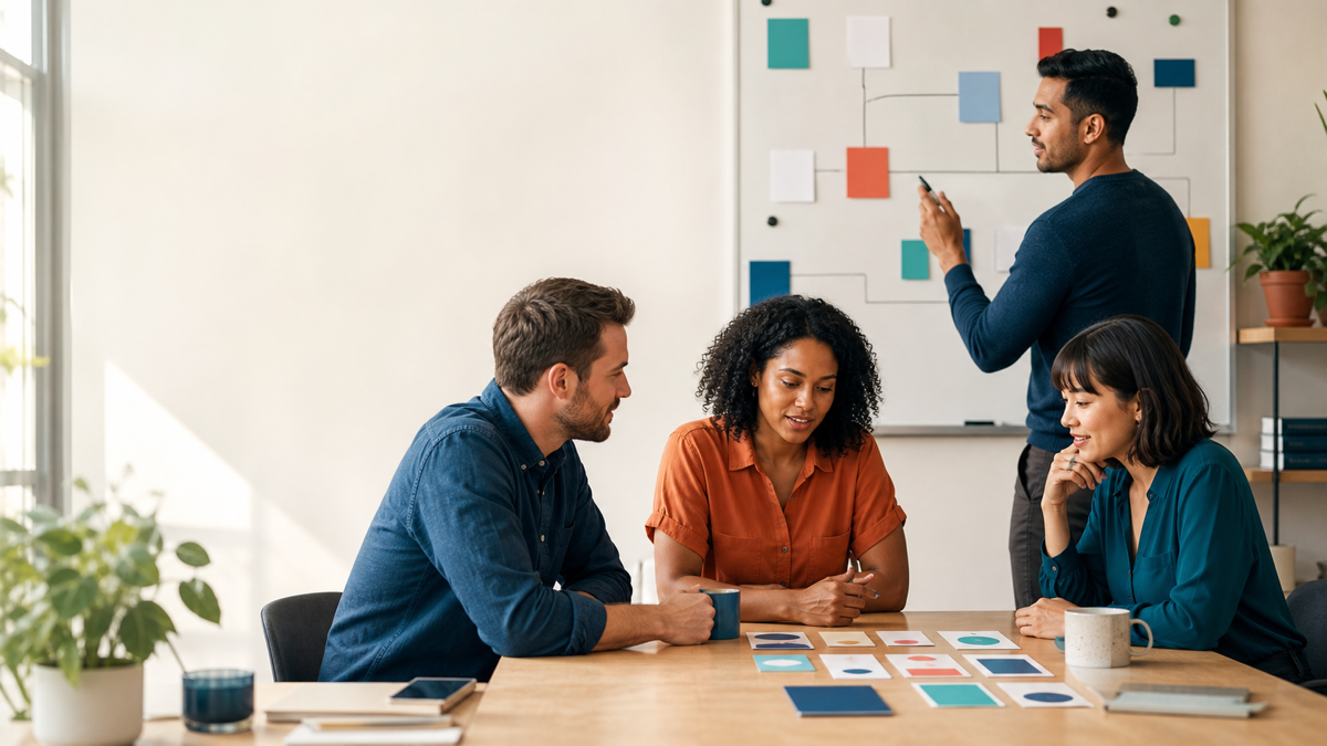 Editorial illustration of colleagues using personality preferences to improve how they work together.